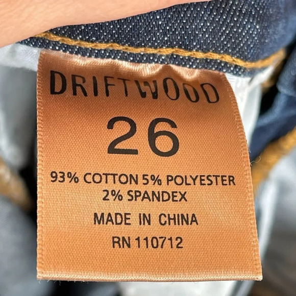 Driftwood Amelia Skraight Crop Classic Fit Frayed Step Hem Ankle Jeans size 26 - Picture 9 of 11